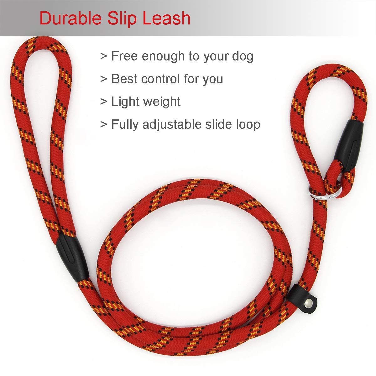 Longe en nylon Coolrunner rouge de 5ft pour sorties fluides.