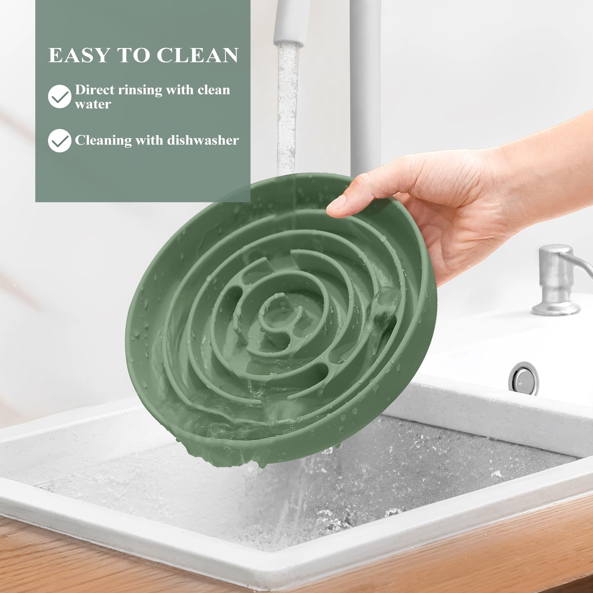 Coomazy bol silicone couleur avocat-vert, grande capacité pour les repas quotidiens.