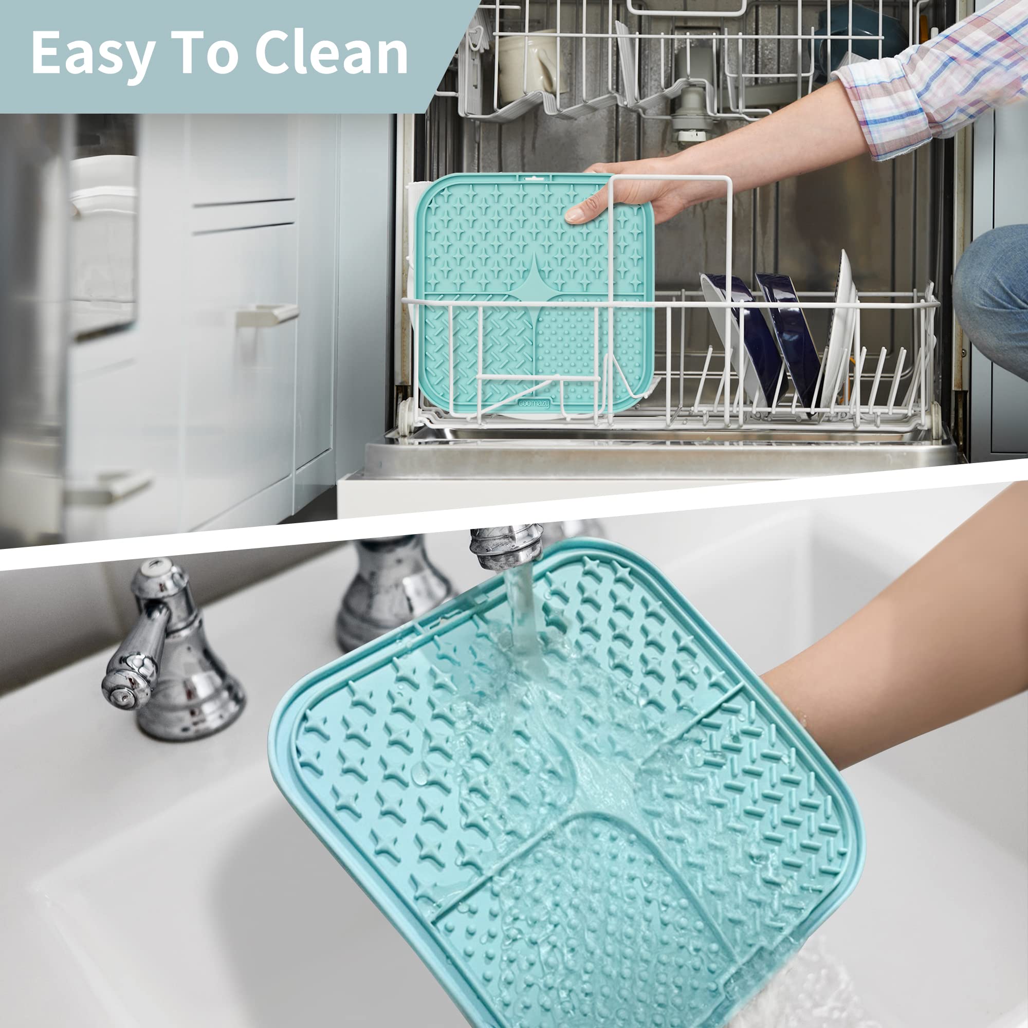 Coomazy tapis de léchage en silicone alimentaire non toxique et facile à nettoyer
