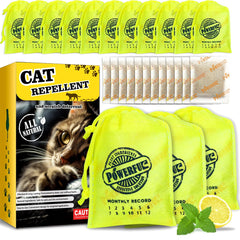 COOMLY 12 poches anti-chat, barrière parfumée menthe et citron pour jardin.