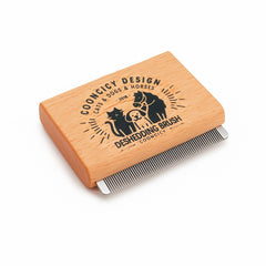 Brosse Cooncicy pour chats, contrôle des poils, manche en bois ergonomique.