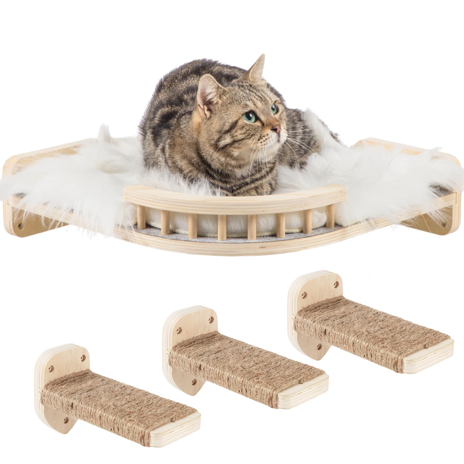 COOLEX étagères grand modèle pour chats, trois marches, sécurité et activité.