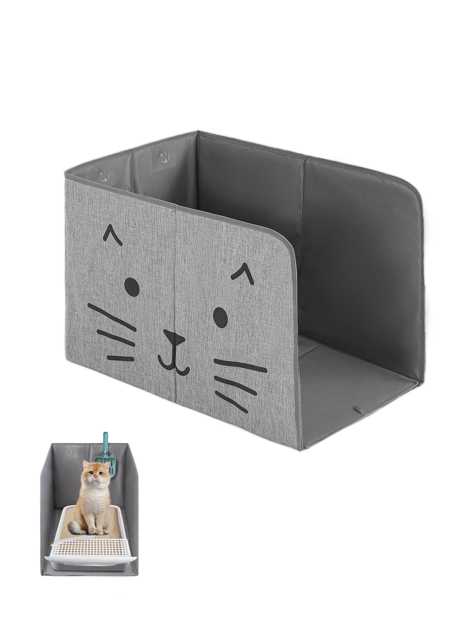 Coorganisers garde-litière étanche au design ouvert offrant plus d’espace au chat