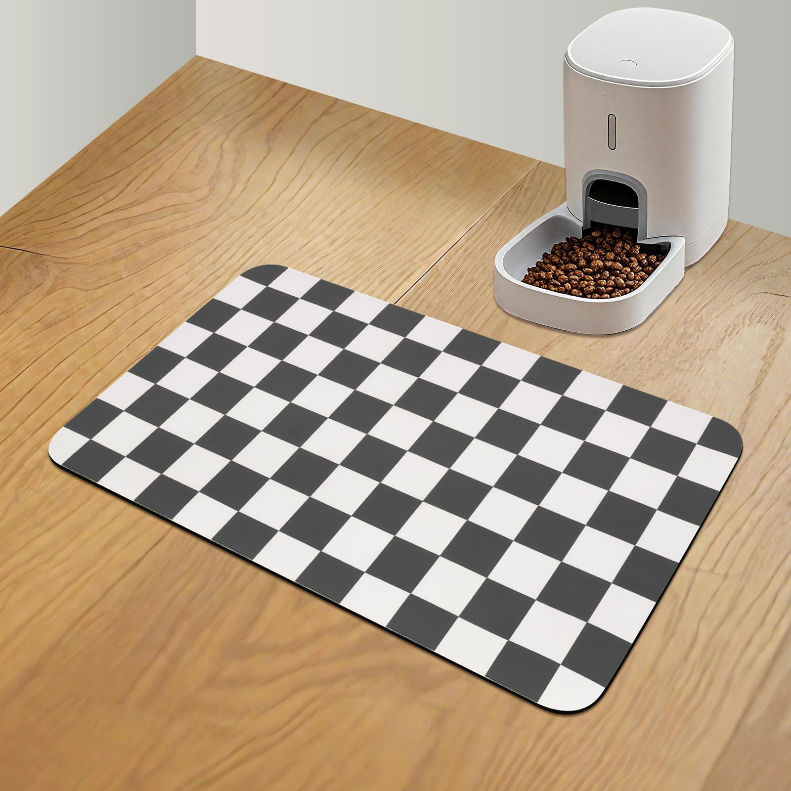 CooRug tapis-nourriture-chien-carreaux-absorbant: absorbe rapidement les liquides, coin repas propre.
