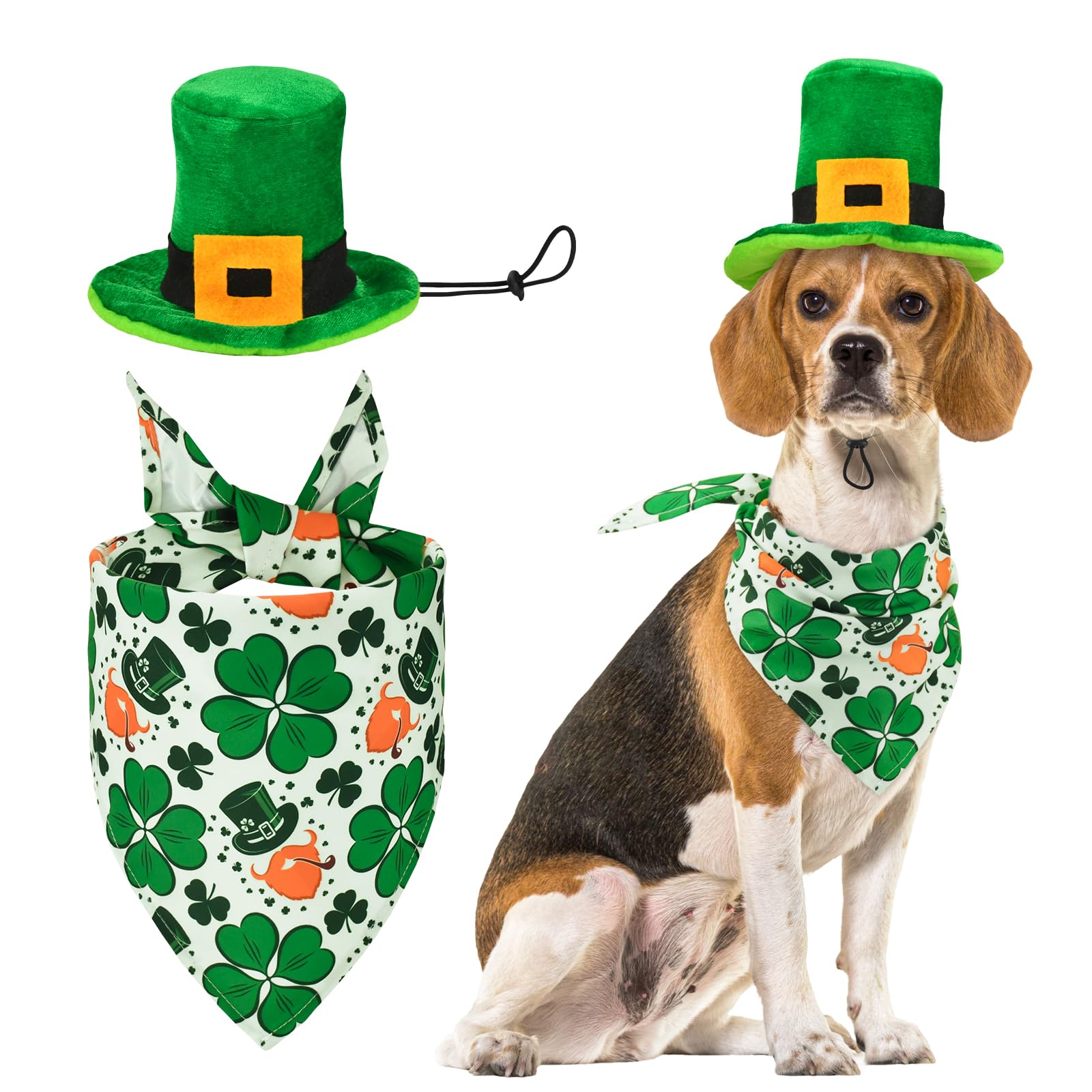 CooShou bandana-triangle trefle pour chien ou chat, style festif Saint-Patrick.