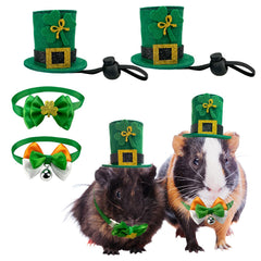 Chapeau vert CooShou Saint-Patrick pour petit animal avec shamrock. Utilité photo festive.
