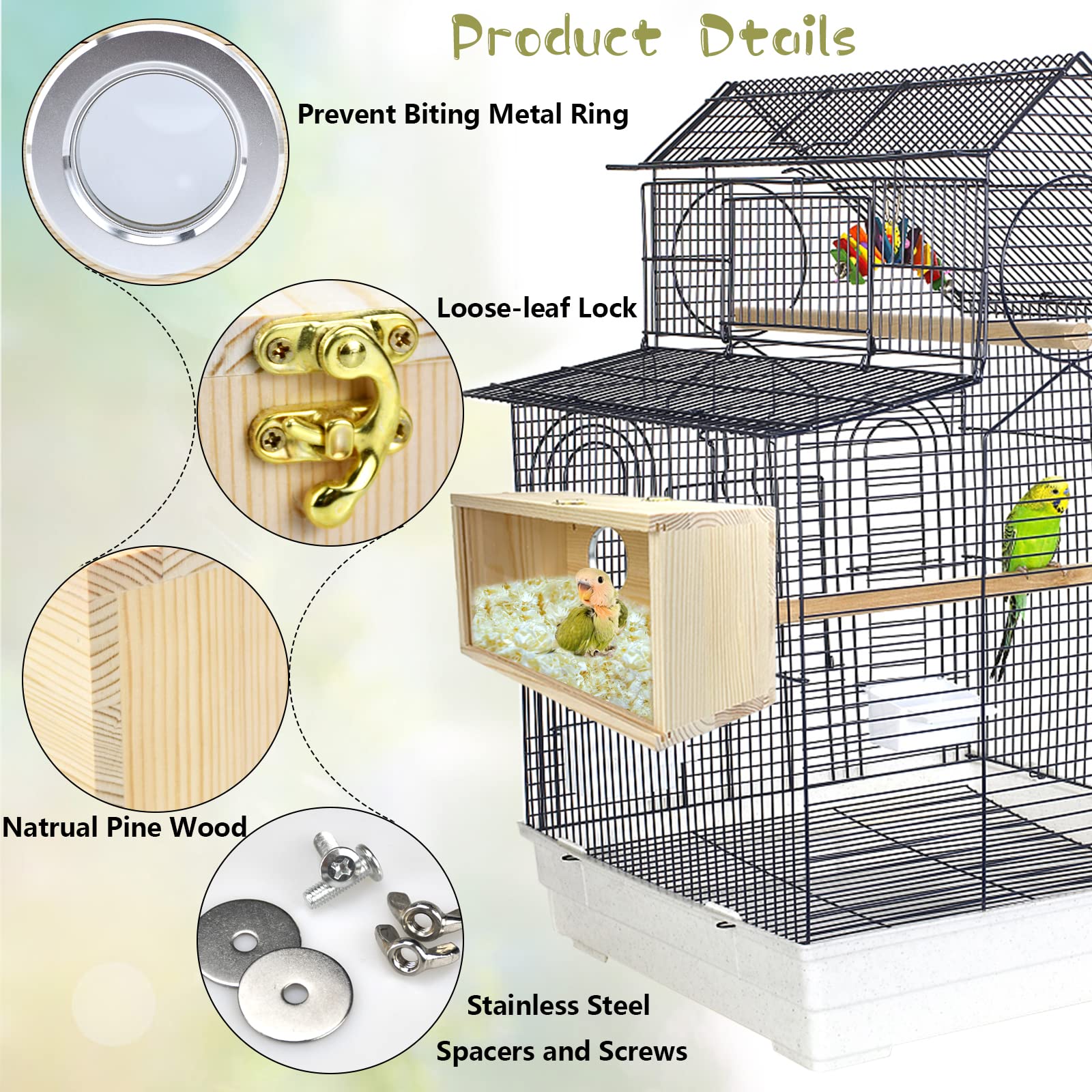 Perchoirs inclus Cooshou, installation facile dans cage