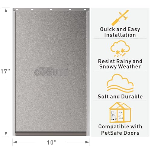 Cooute rabat porte chien grand format 26x43 cm, idéal pour portes larges.
