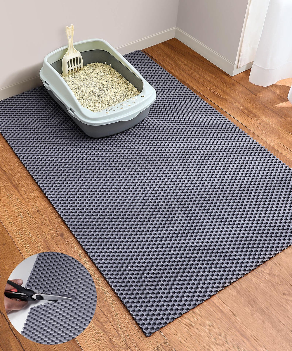 Tapis Cooyes pour litière chat, découpe sur mesure prête à s’adapter