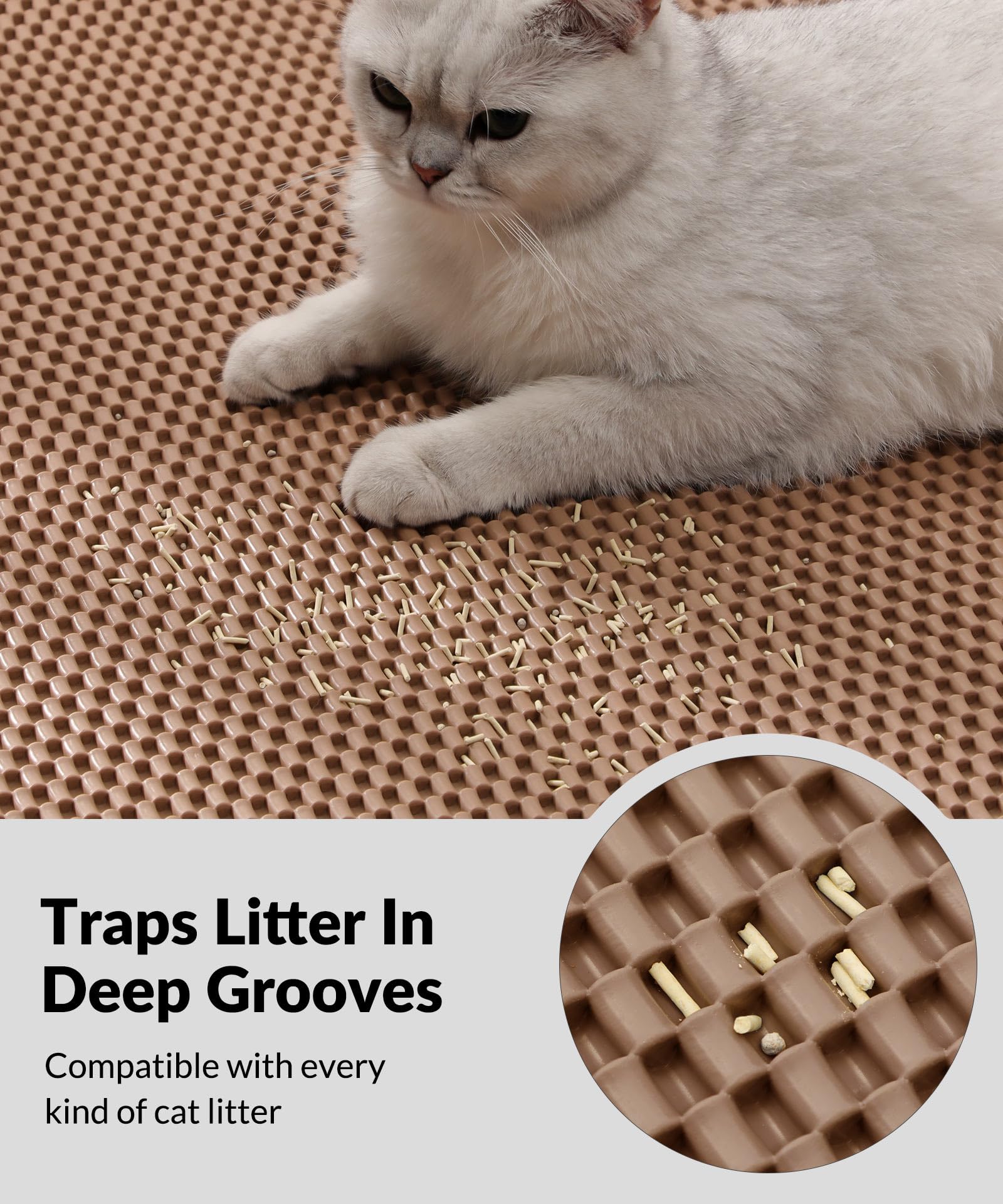 Cooyes Tapis Litière Chat PVC durable résistant aux griffes.