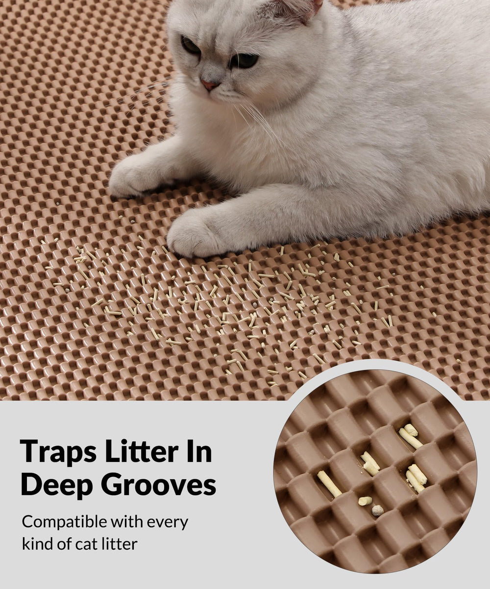 Cooyes Tapis Litière Chat PVC durable résistant aux griffes.