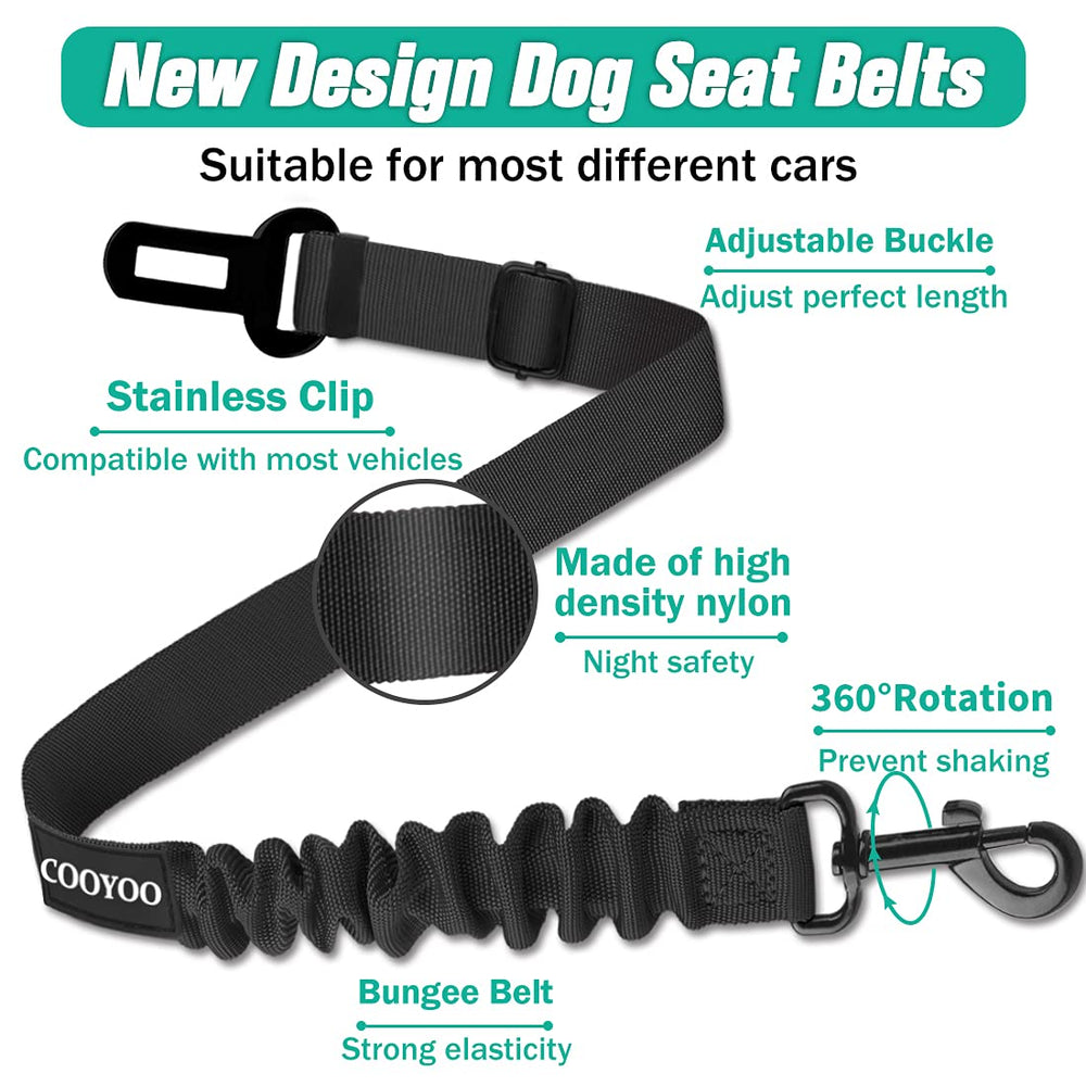 COOYOO amortisseur élastique pour ceinture chien auto, mouvement fluide.