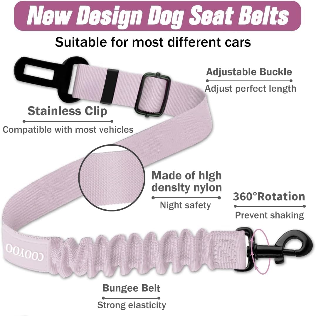 COOYOO Ceinture chien voiture élastique bungee absorption des secousses.