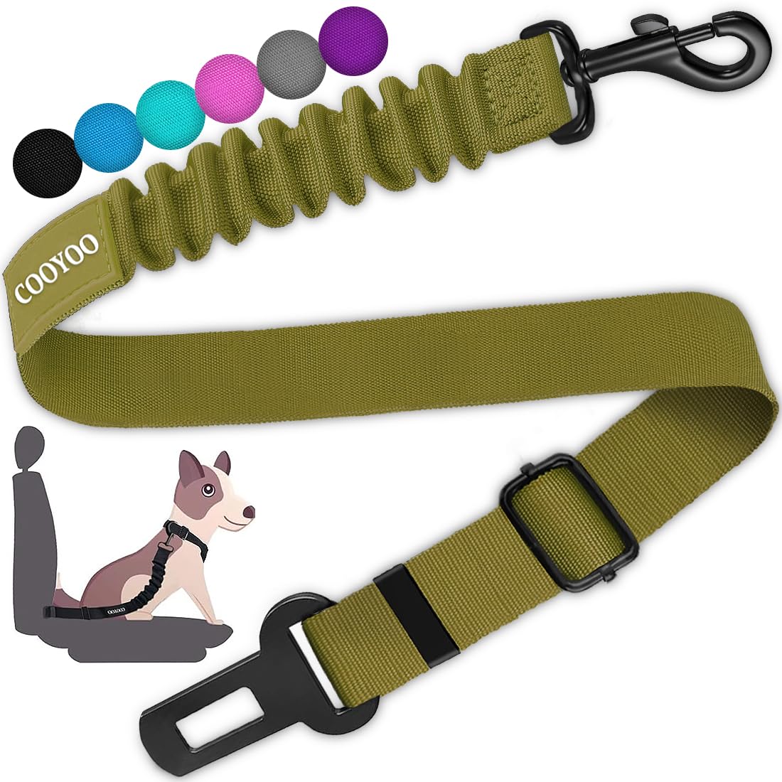 COOYOO-ceinture-chien-voiture-elastique assure sécurité et confort en voyage.
