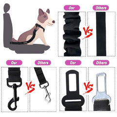 COOYOO Dog Seat Belt anti-noeuds avec mousqueton rotatif à 360°.