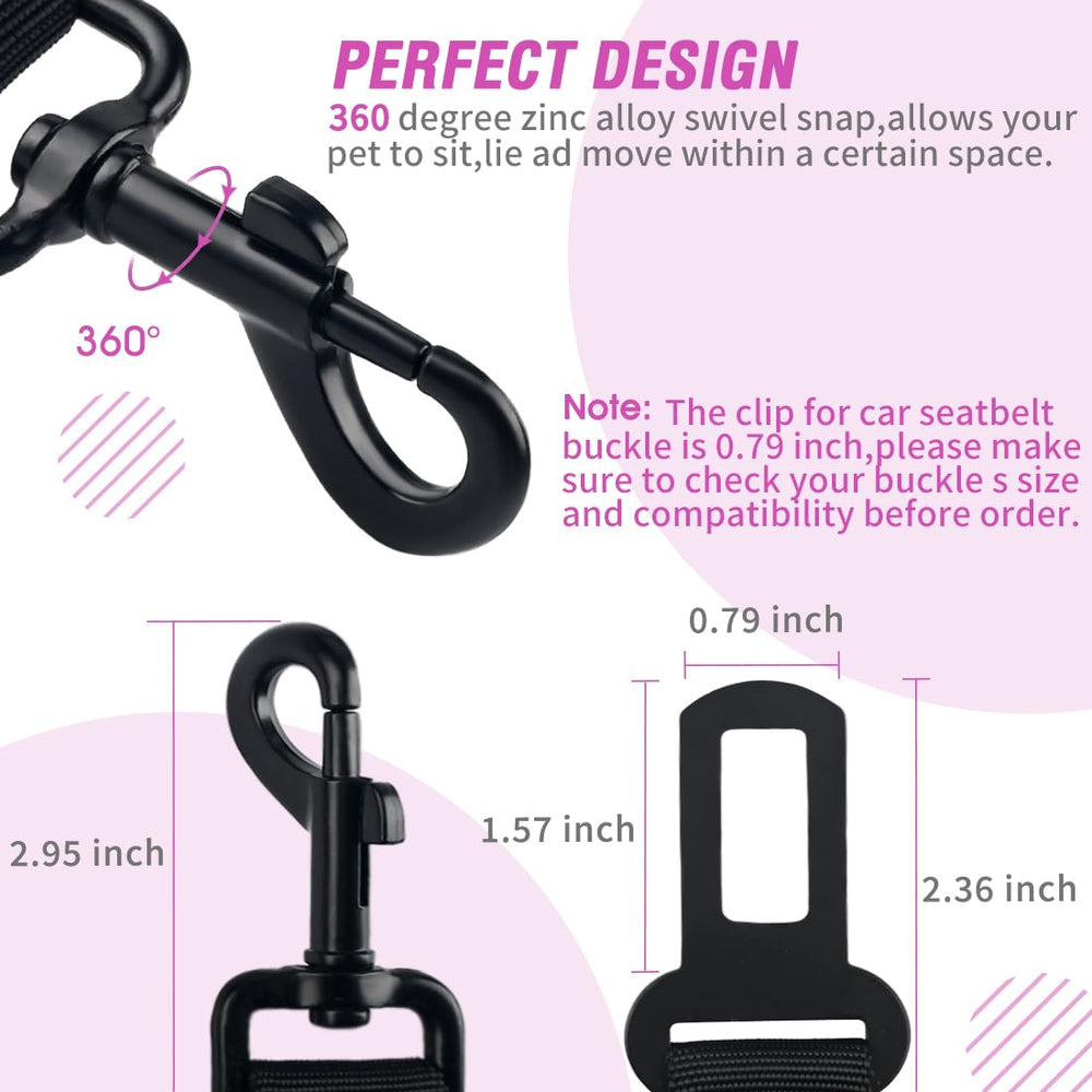 COOYOO Dog Seat Belt longueur ajustable 24-31 pouces pour chiens variés.