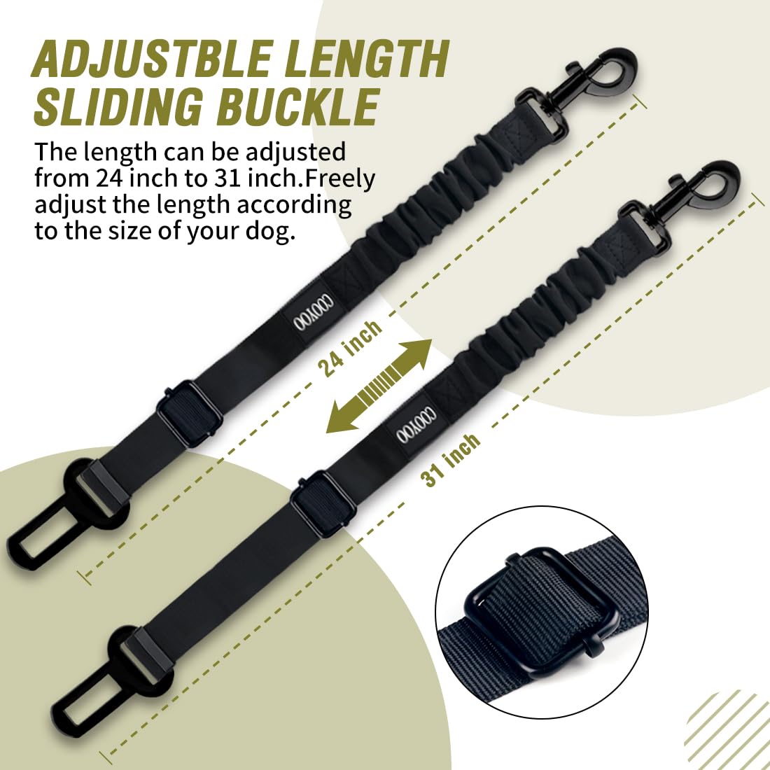 COOYOO-installation-rapide-ceinture-chien permet d’attacher votre compagnon en quelques secondes.