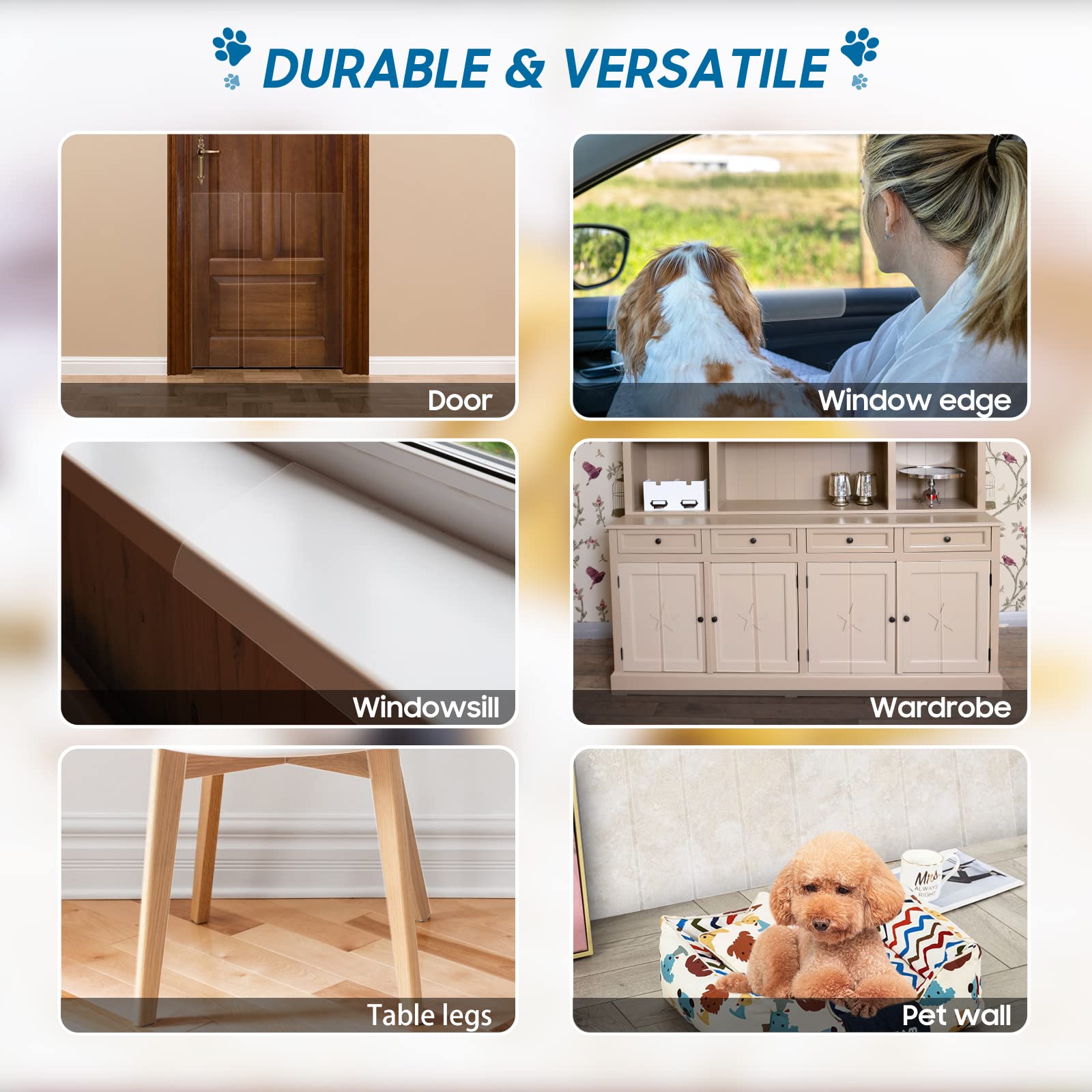 COPETNER protection-meubles transparente anti-rayures pour surfaces discrètes.