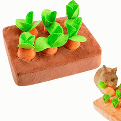 Copfeu jouet interactif pour lapin sur tapis anti-glisse en jaune et vert