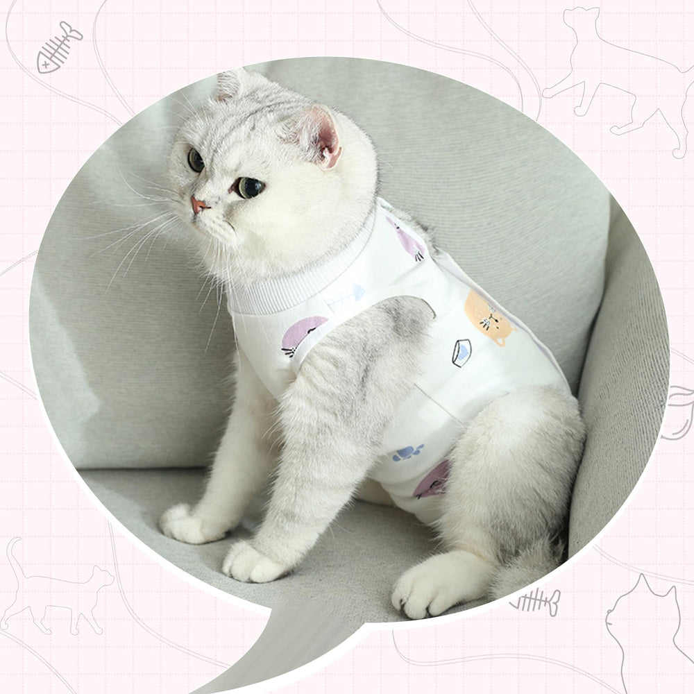 Coppthinktu Combinaison récupération chat femelle - matière douce, respirante pour le confort quotidien.