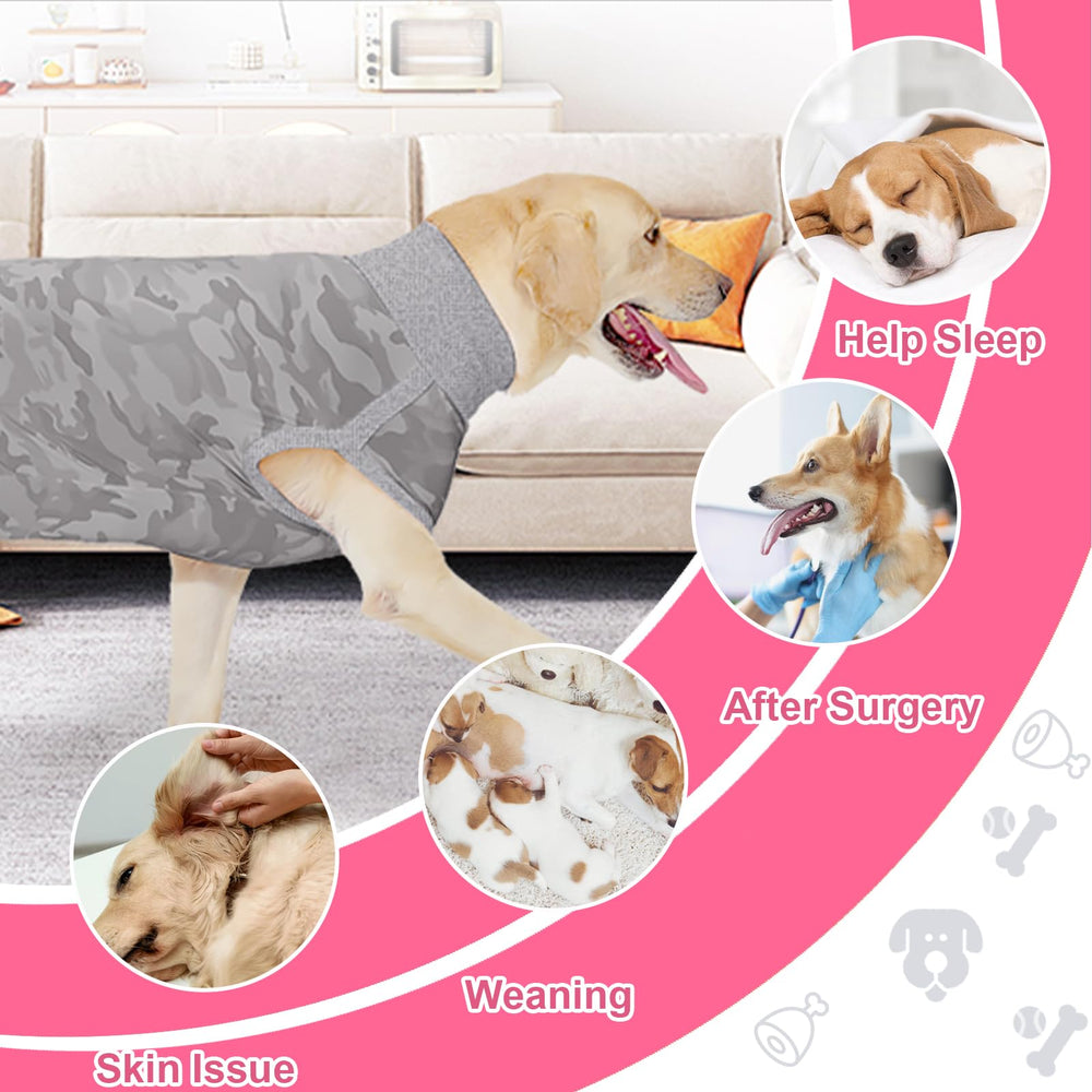 Coppthinktu Dog Onesie avec emplacement tampon urinaire pour excrétion sans retirer le vêtement.