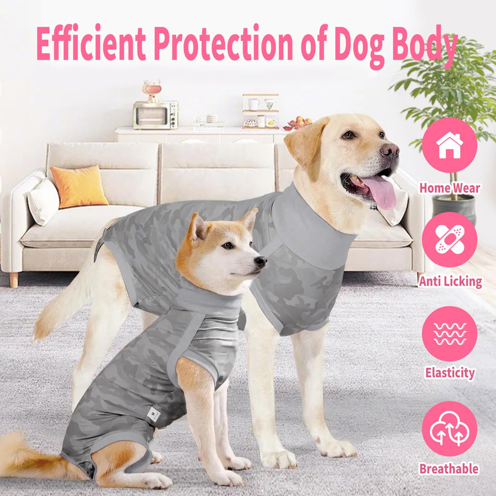 Coppthinktu Dog Onesie rose protège contre le léchage et le frottement.