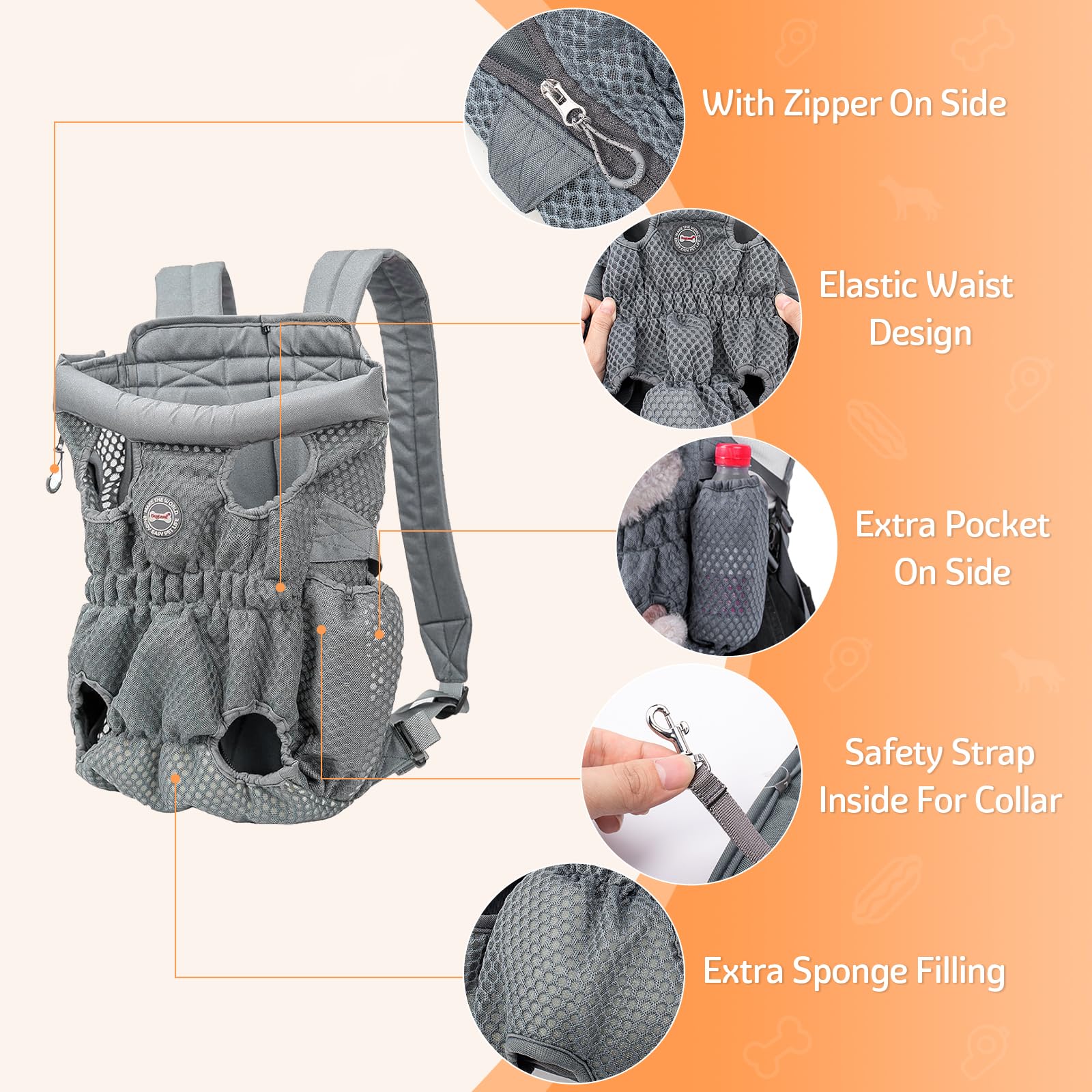Coppthinktu sac porteur chien epaule rembourree reduit la pression pendant trajets.