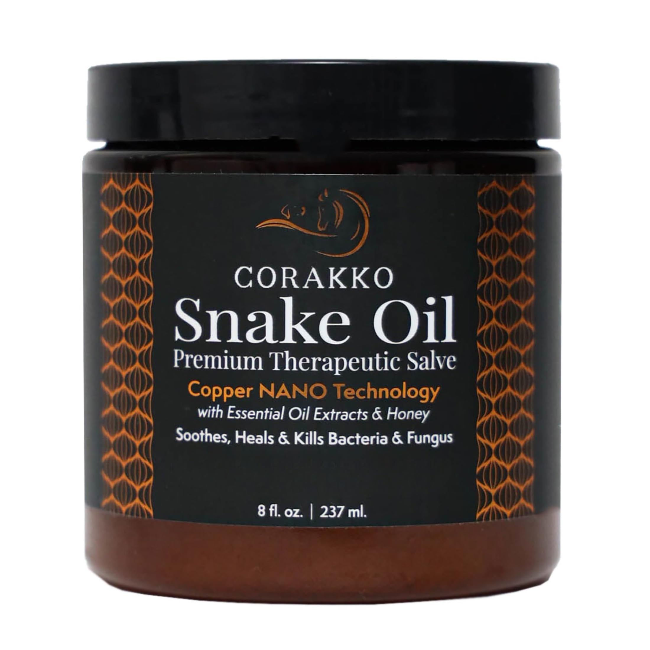 Corakko Snake Oil, flacon 8oz, soin pour la peau du cheval, soulage les irritations.