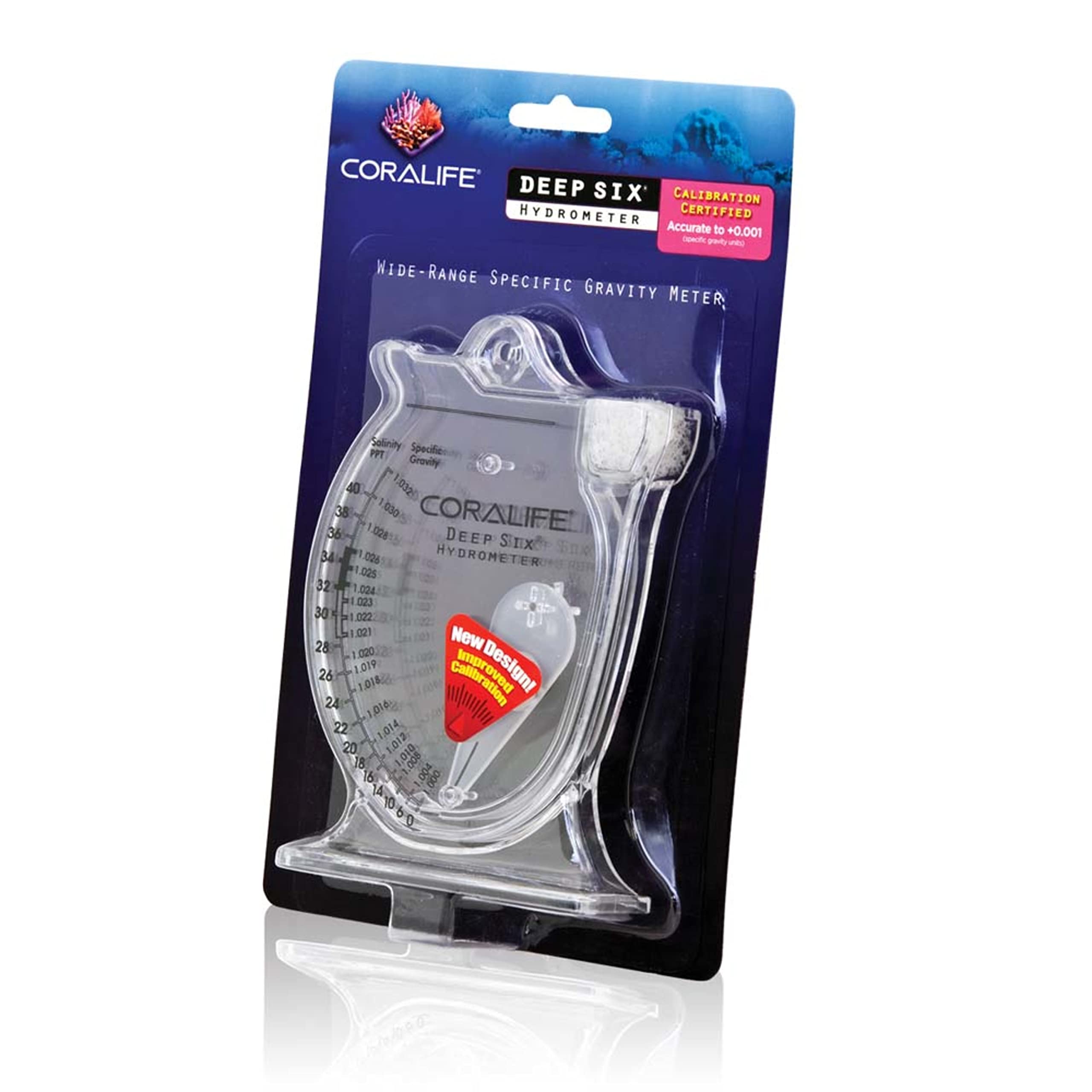 Coralife Hydromètre-design-anti-bulles, lecture fiable même avec des bulles résiduelles.