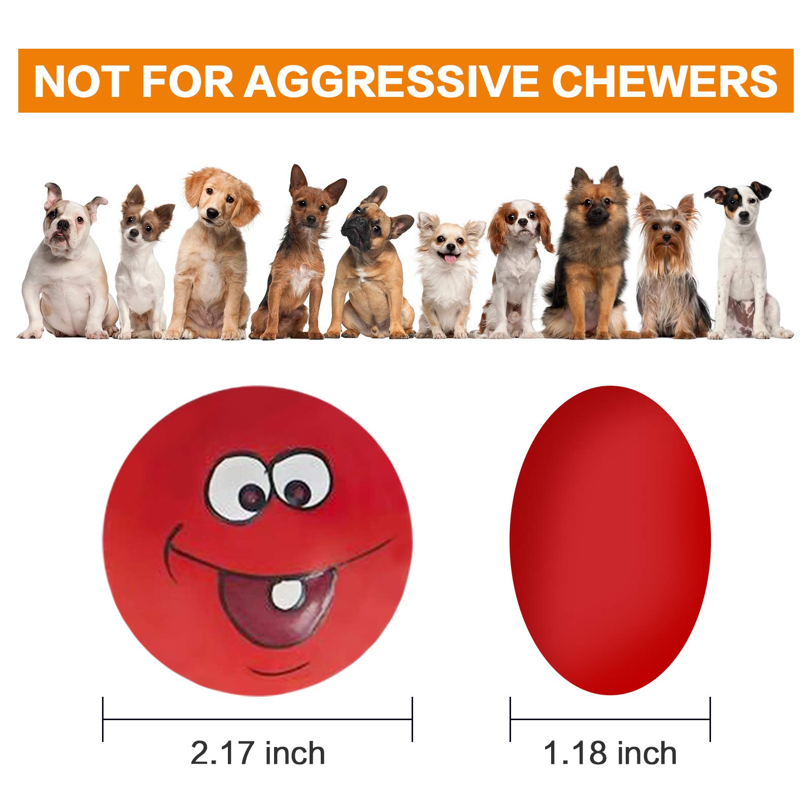 Coricorsu jouet chien: visage amusant rouge incite le jeu et les interactions