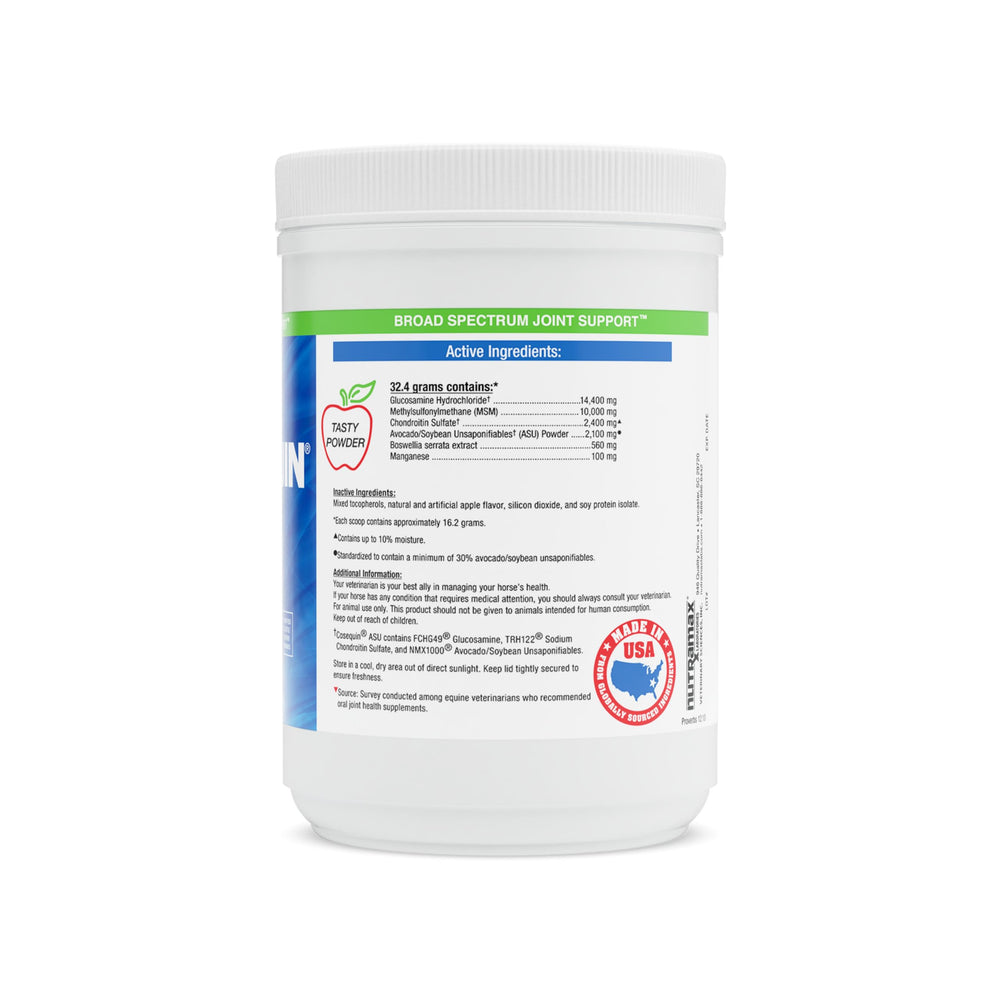 Cosequin ASU poudre glucosamine-chondroïtine: formulation polyvalente pour le confort articulaire.