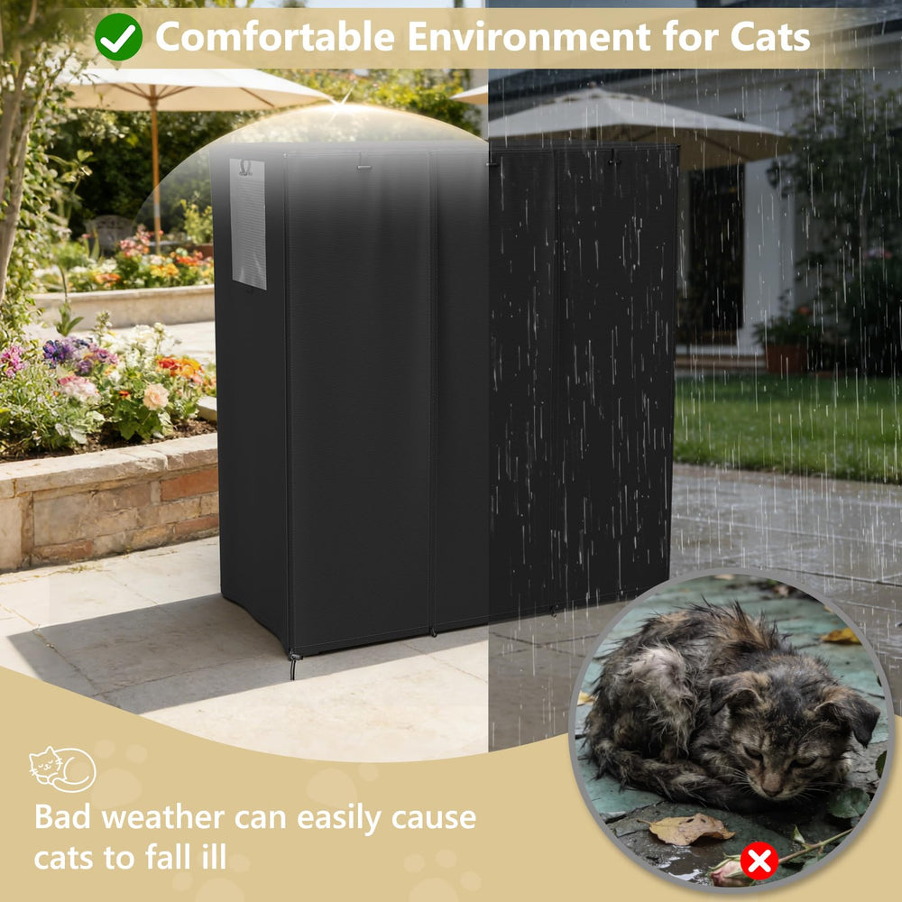 COSHNIBI Catio Cover se range dans le sac fourni pour un rangement compact.