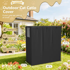 COSHNIBI Catio Cover présente des fermetures éclair frontales pour un accès facile.