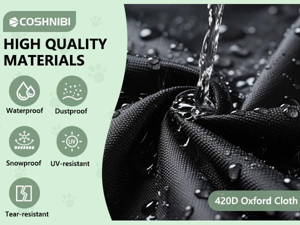 COSHNIBI housse chenil 4x4 5 fermetures eclair pour durabilité.