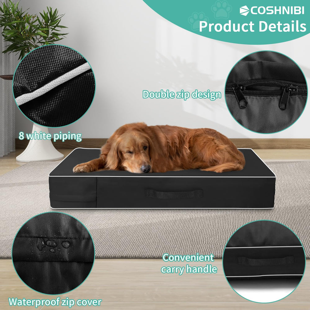 COSHNIBI couverture-lit chien noir avec poignée-portage pratique.