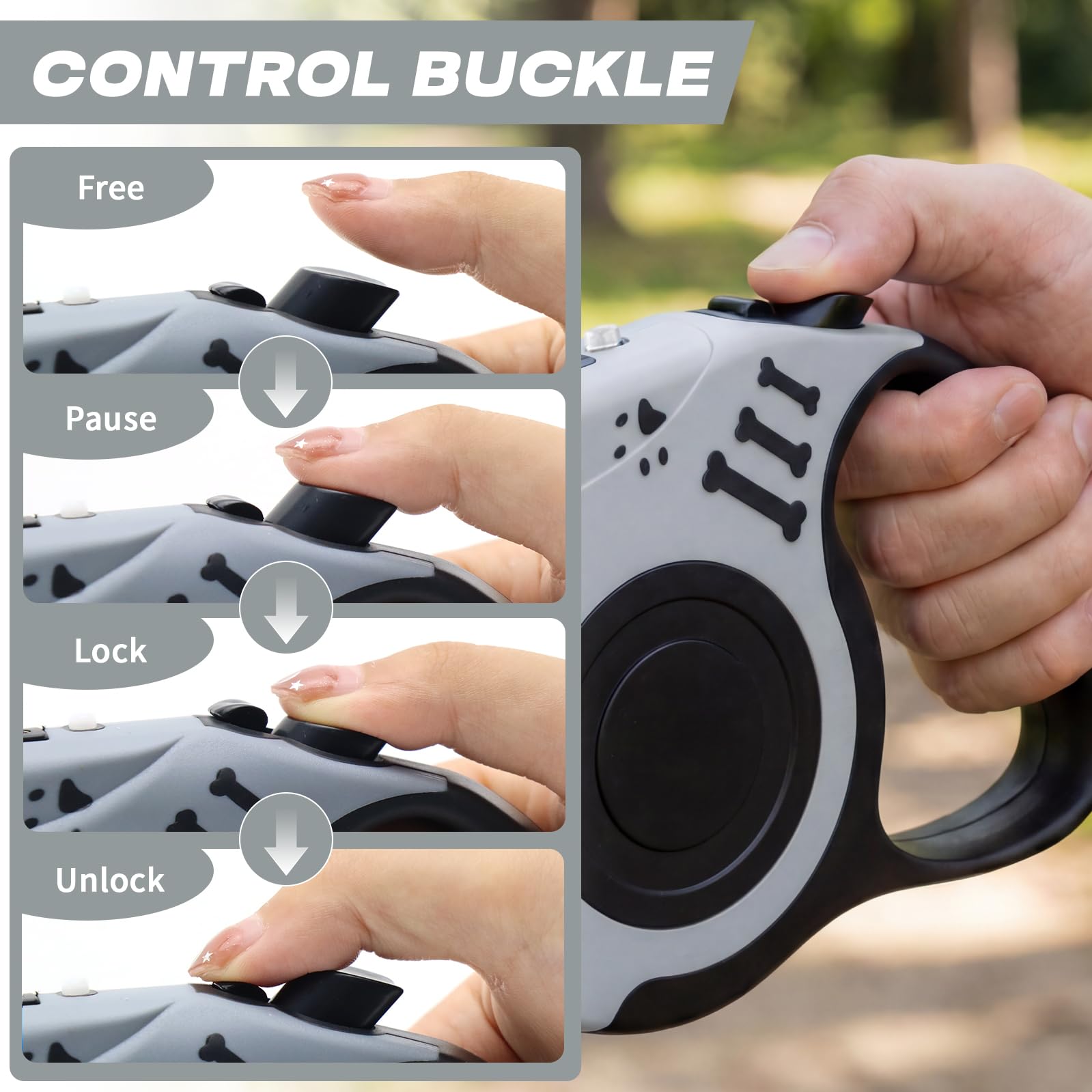 COSOWO bouton de contrôle clair pour verrouillage et rétraction faciles.
