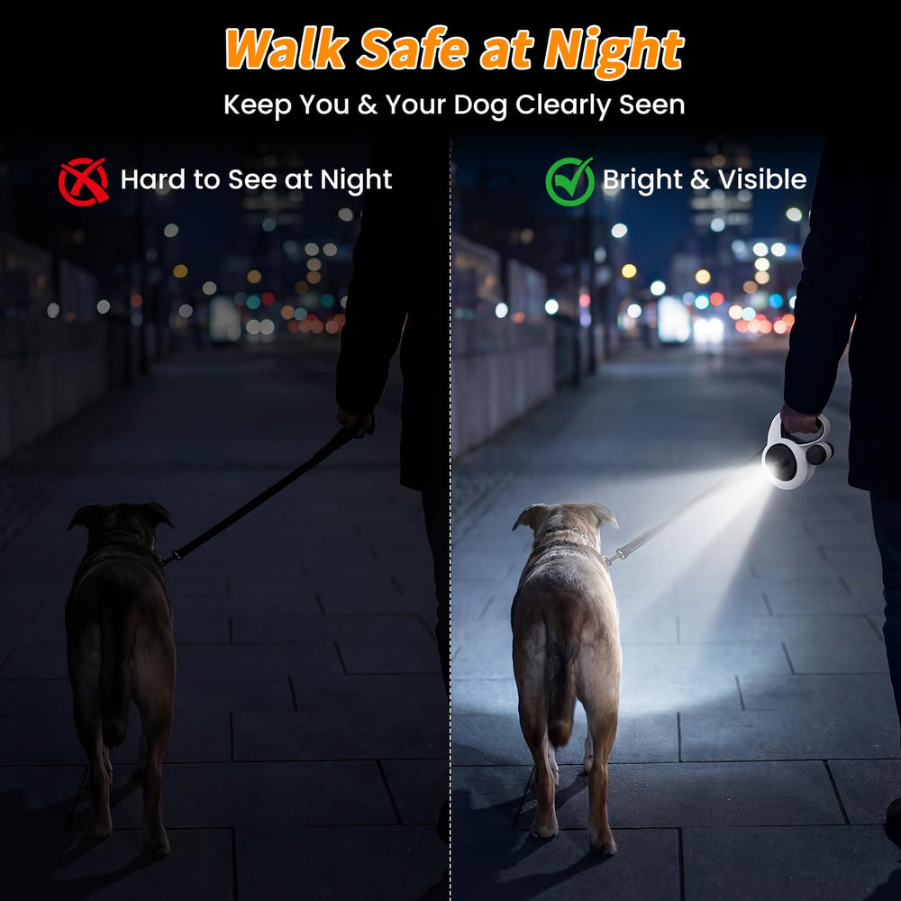 COSOWO laisse rétractable 16 pieds LED offre espace sécurisé pour votre chien.