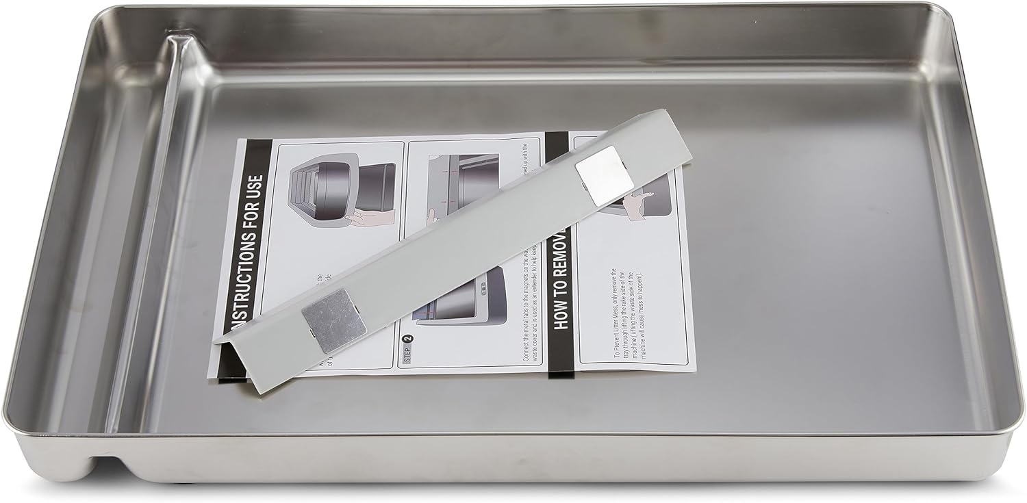 COSPARX bac litière en acier inoxydable, compat PetSafe, ajustement sûr pour l'usage quotidien.