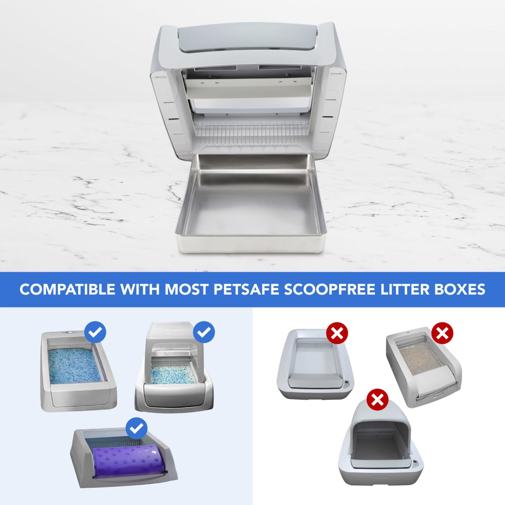 COSPARX bac litière inox, nettoyage rapide et sans absorption des odeurs.
