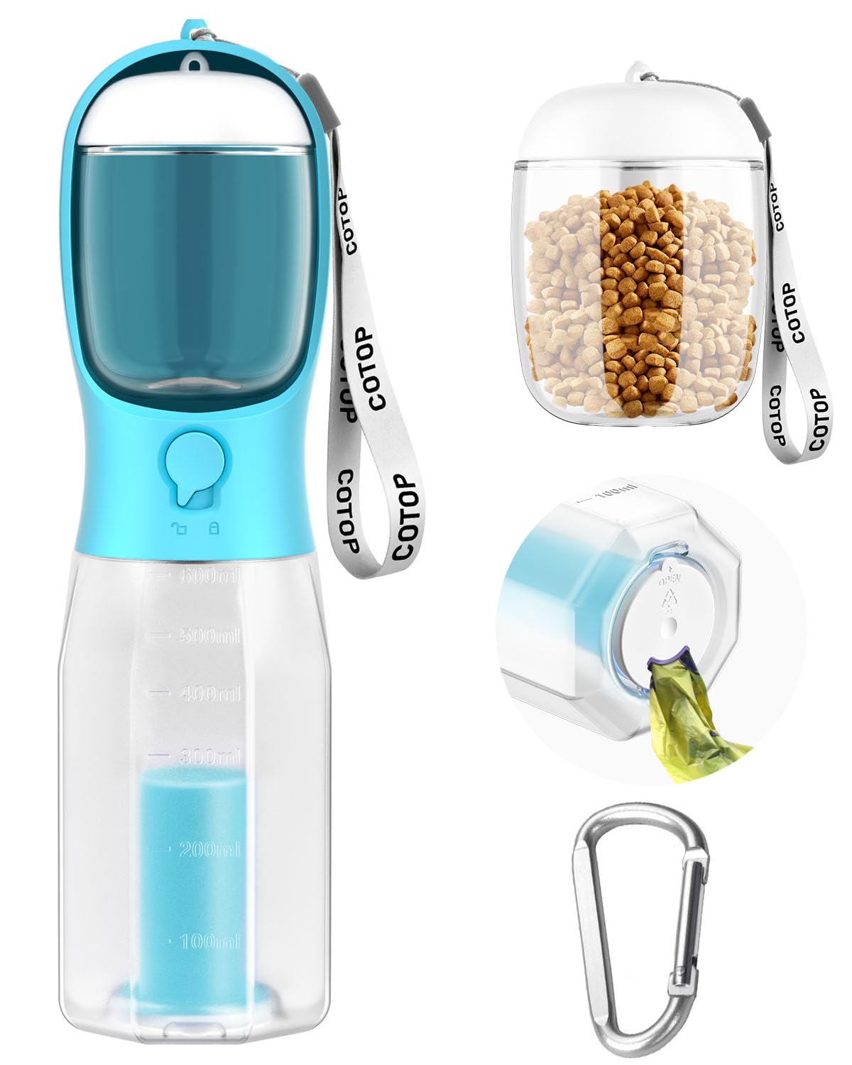 Bouteille COTOP 20oz en vue frontale, pratique pour les sorties canine.