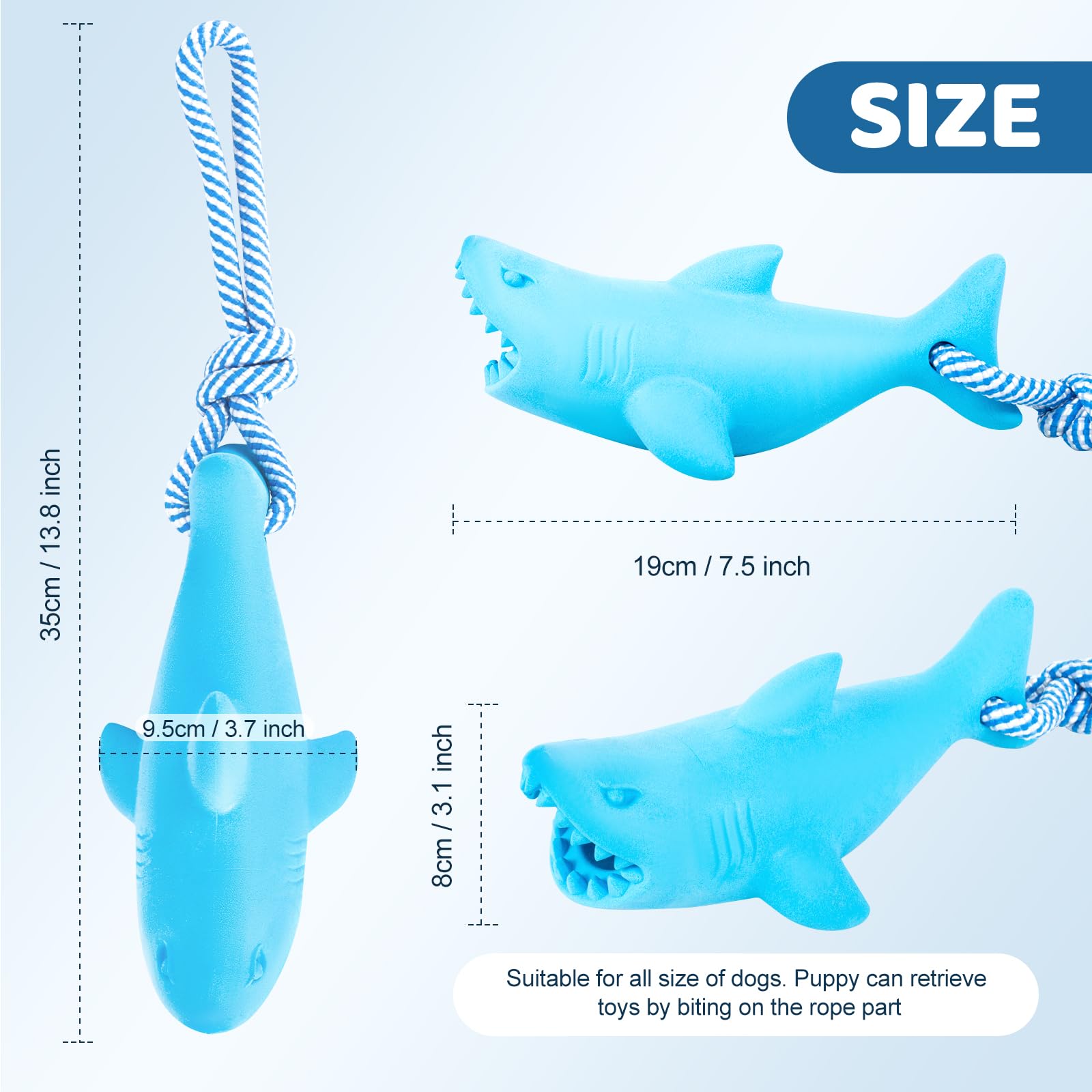 Jouet CoubonTail flottant avec corde, facile à récupérer pendant les séances de lancer et rapporter.