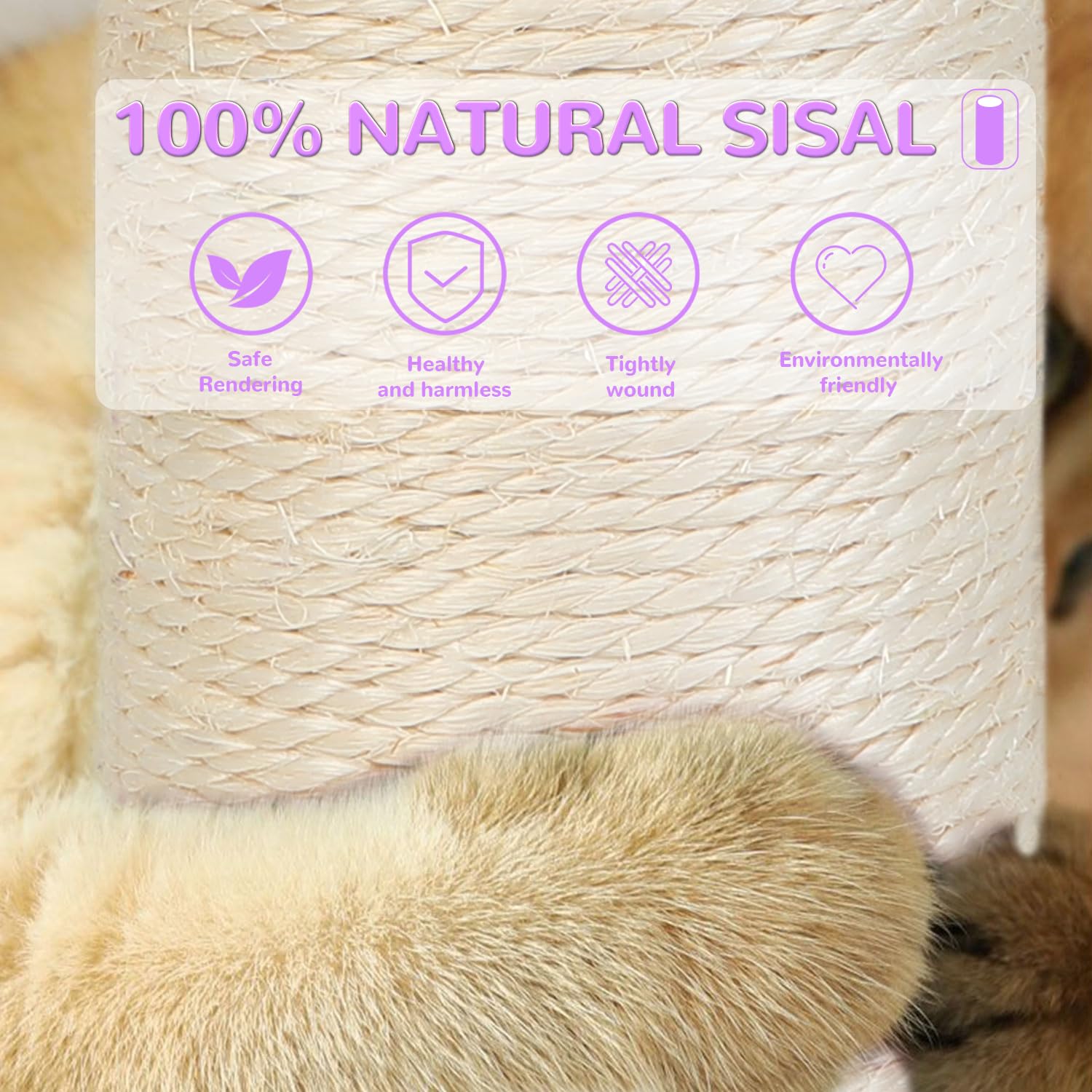 COUNER colonne recouverte sisal pour chats d'intérieur