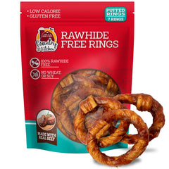 Country Kitchen – anneaux de boeuf sans cuir pour chien, texture moelleuse et faciles à mâcher.