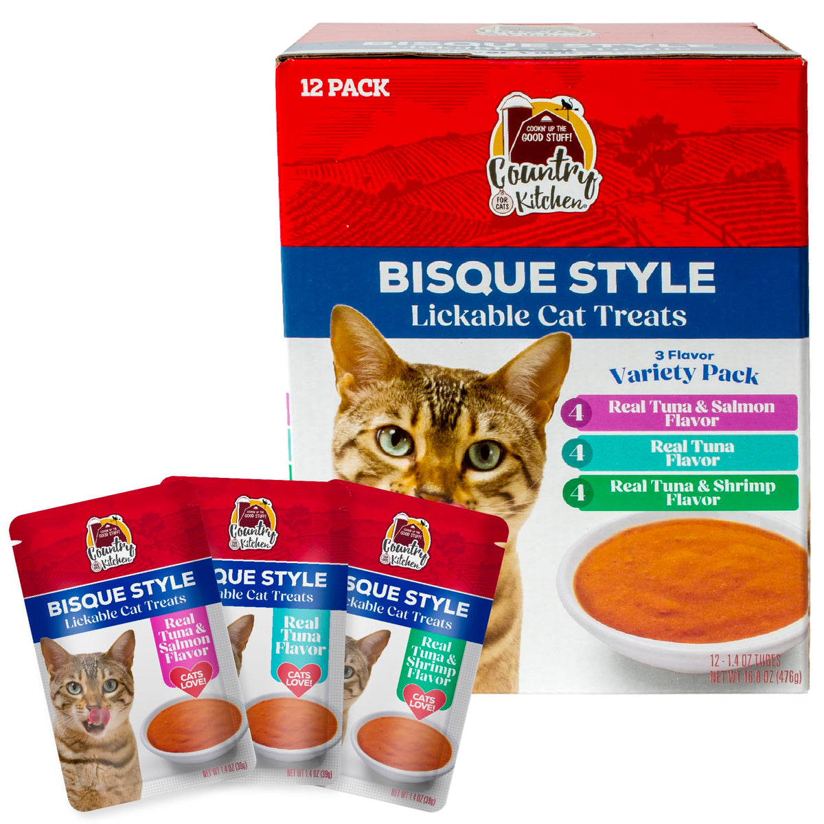 Country Kitchen Bisque pour chats – emballage clair prêt à l’emploi