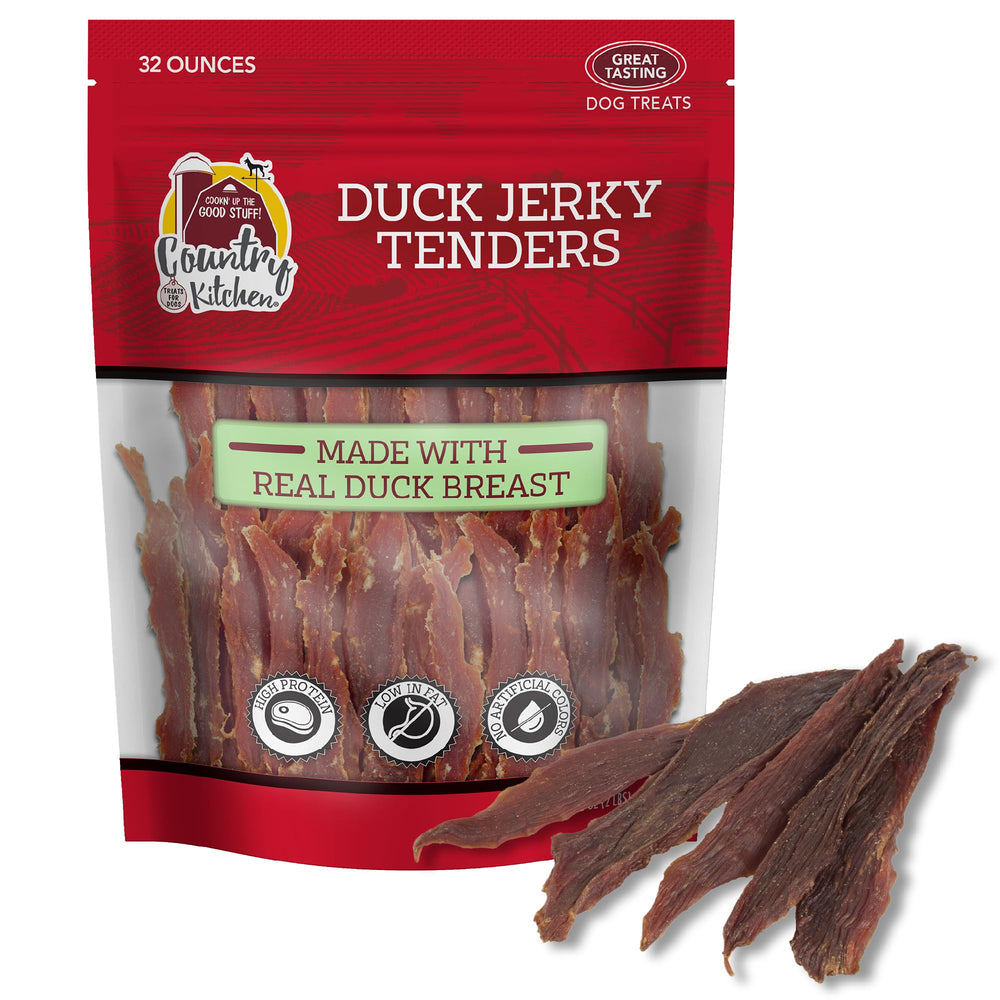 Country Kitchen Canard Viande Séchée Tenders, ingrédients de qualité pour chiens actifs.