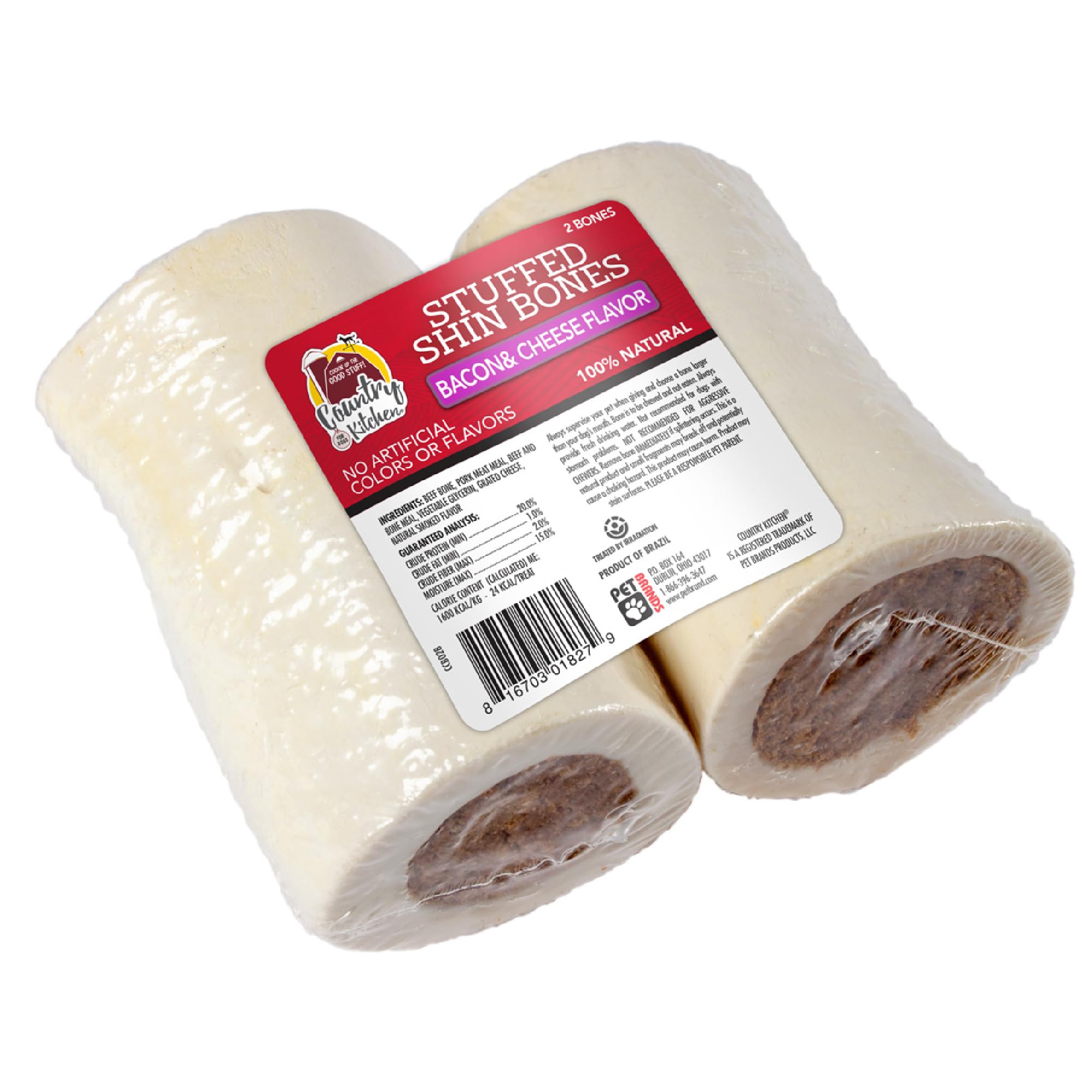 Country Kitchen os fendu rempli bacon et fromage, longue tenue pour chien.