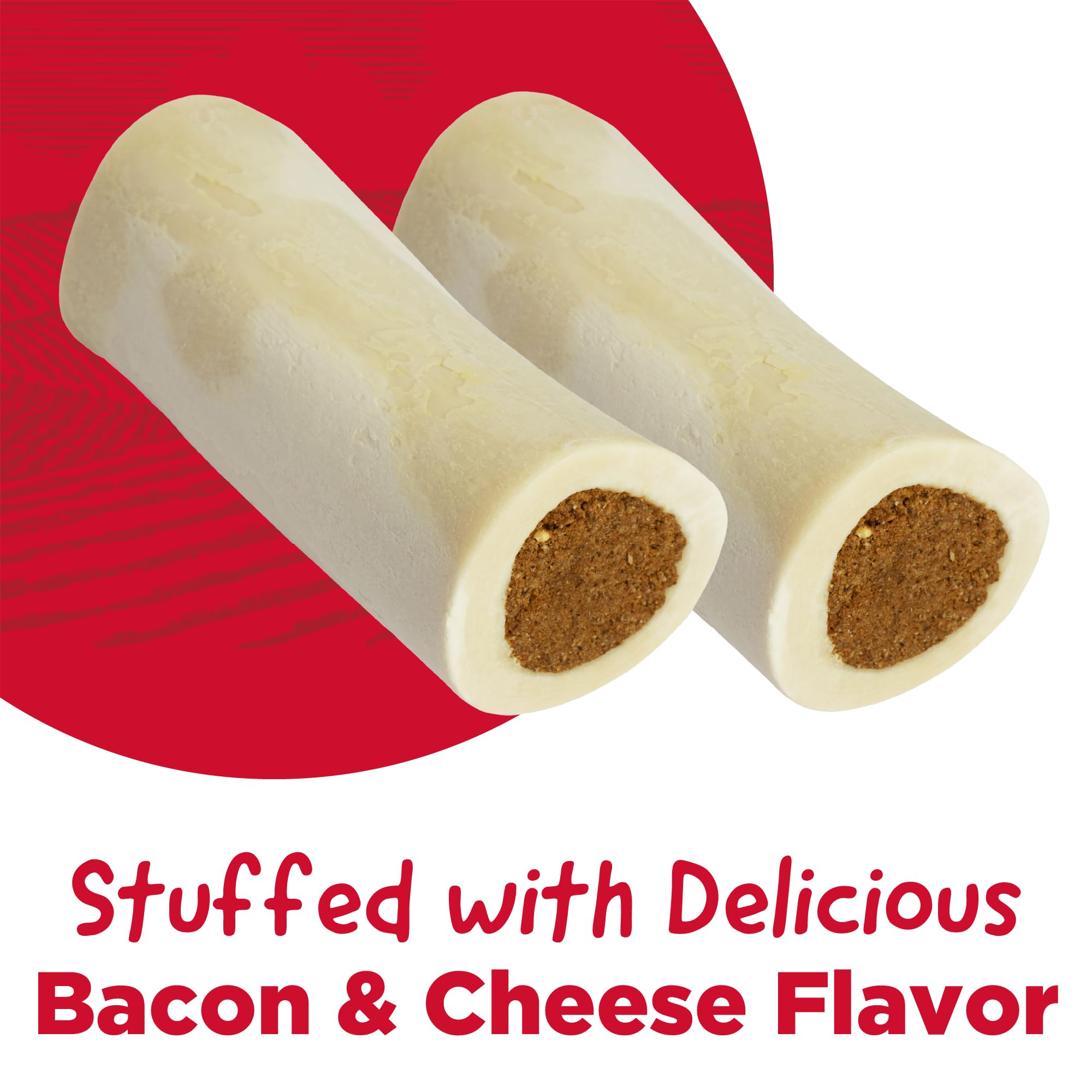 Country Kitchen os fendu rempli bacon et fromage, satiété durable pour chien.