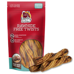 Country Kitchen Twists boeuf sans rawhide — photo-produit montrant texture tendre et appétissante
