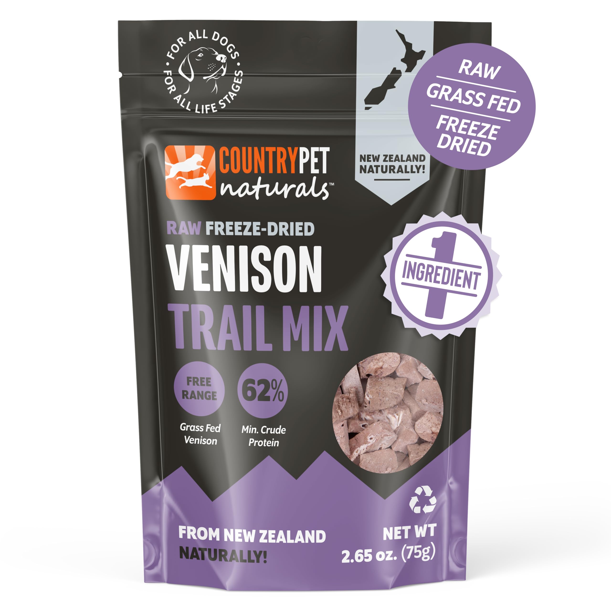 Aperçu friandise chien CountryPet Naturals: texture lyophilisée et couleur naturelle.