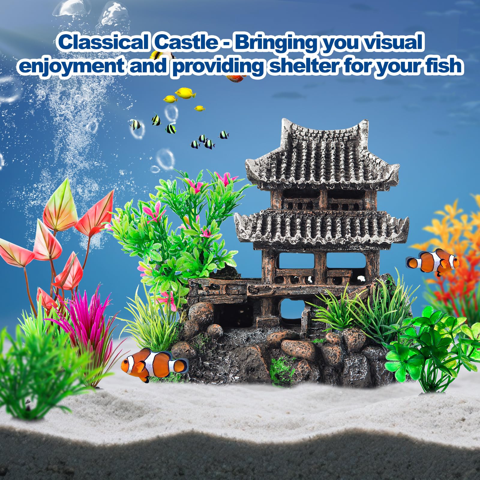 CousDUoBe plantes d'aquarium 8 pièces, verdure vivante pour l'ambiance naturelle.